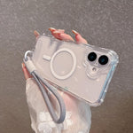 Custodia magnetica glitter 3 in 1 con cinturino per iPhone