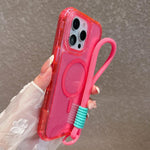 Custodia magnetica glitter 3 in 1 con cinturino per iPhone