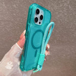 Custodia magnetica glitter 3 in 1 con cinturino per iPhone