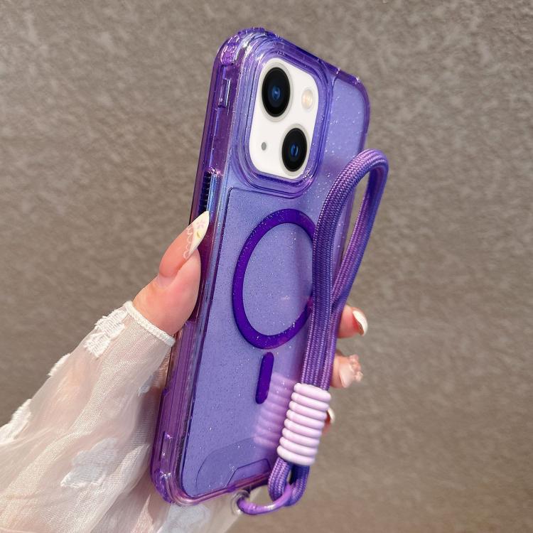 Custodia magnetica 3 in 1 con glitter per iPhone