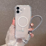Custodia magnetica 3 in 1 con glitter per iPhone 17
