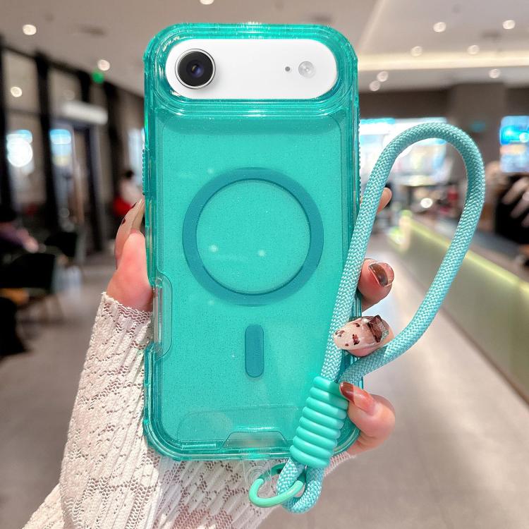 Custodia magnetica 3 in 1 con glitter per iPhone 17