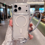 Custodia magnetica 3 in 1 con glitter per iPhone 17