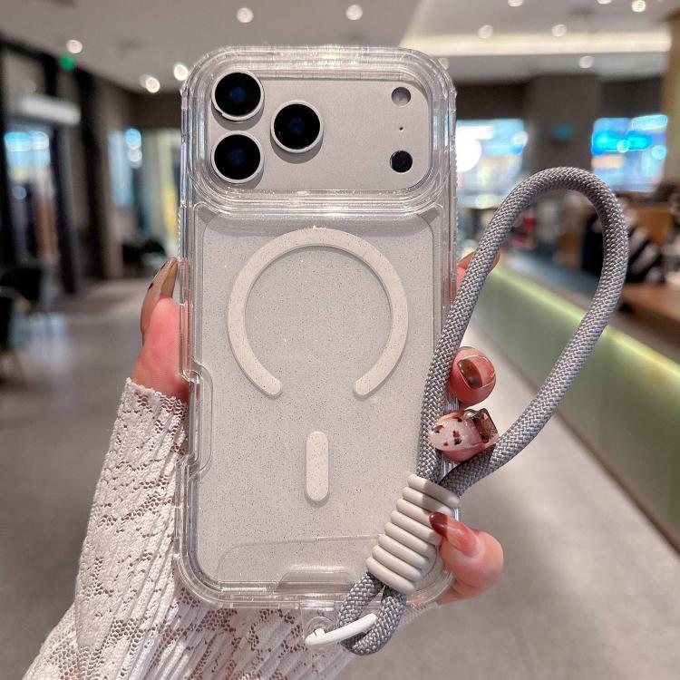 Custodia magnetica 3 in 1 con glitter per iPhone 17