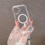 Custodia magnetica 3 in 1 con glitter per iPhone 17