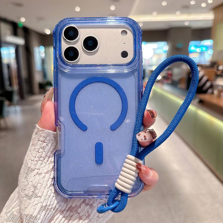 Custodia magnetica 3 in 1 con glitter per iPhone 17