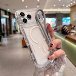 Custodia magnetica glitter 3 in 1 con cinturino per iPhone