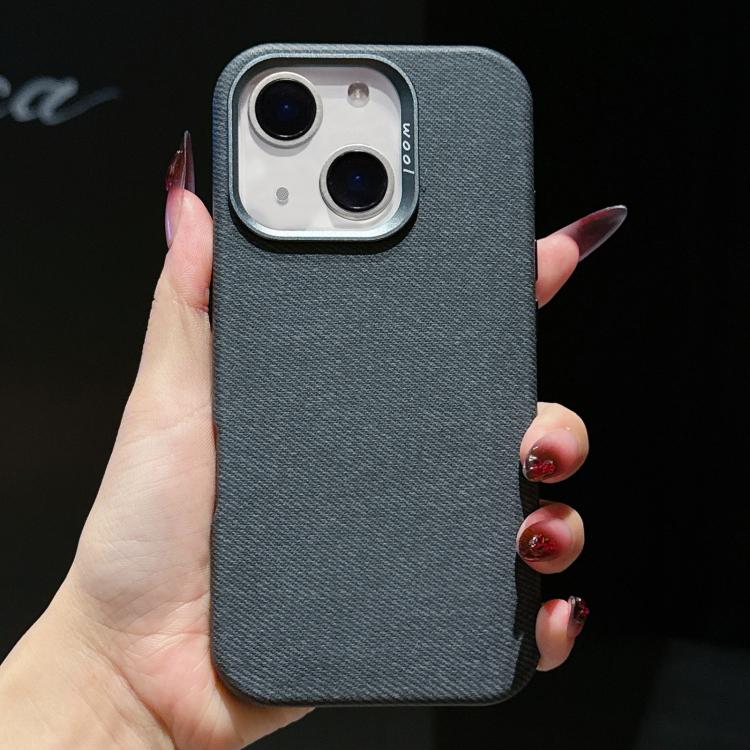 Custodia magnetica per telefono a copertura totale in tessuto di lana e lino, For iPhone 15 Pro Max, For iPhone 15 Pro, For iPhone 15 Plus, For iPhone 15