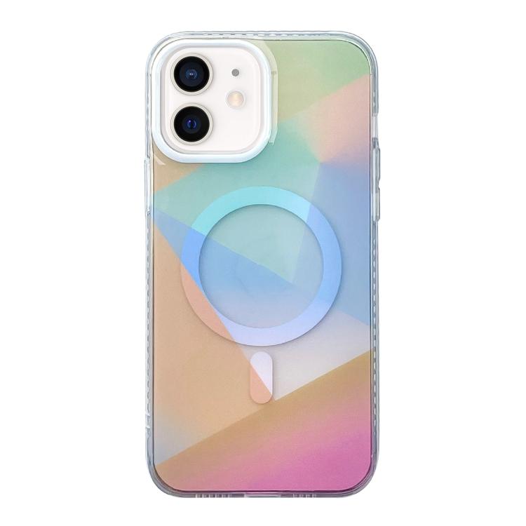 Custodia magnetica TPU con gradiente geometrico per iPhone 12 Pro