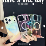 Custodia magnetica in TPU con design geometrico per smartphone co