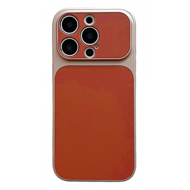 Custodia per telefono con ampia finestra e texture in similpelle a copertura totale., For iPhone 15 Pro Max, For iPhone 15 Pro, For iPhone 15