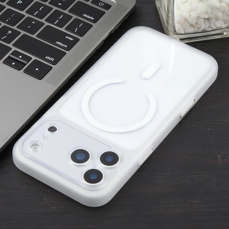 DFANS DESIGN - Custodia magnetica per telefono con cornice trasparente in policarbonato a copertura totale., For iPhone 17 Pro Max