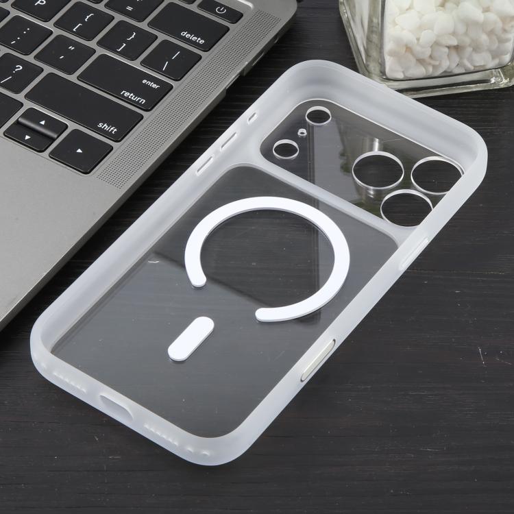 DFANS DESIGN - Custodia magnetica per telefono con cornice trasparente in policarbonato a copertura totale., For iPhone 17 Pro Max