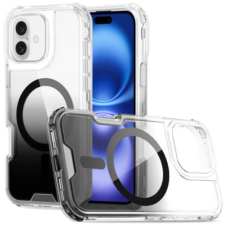 Custodia magnetica trasparente con effetto sfumato per iPhone 16