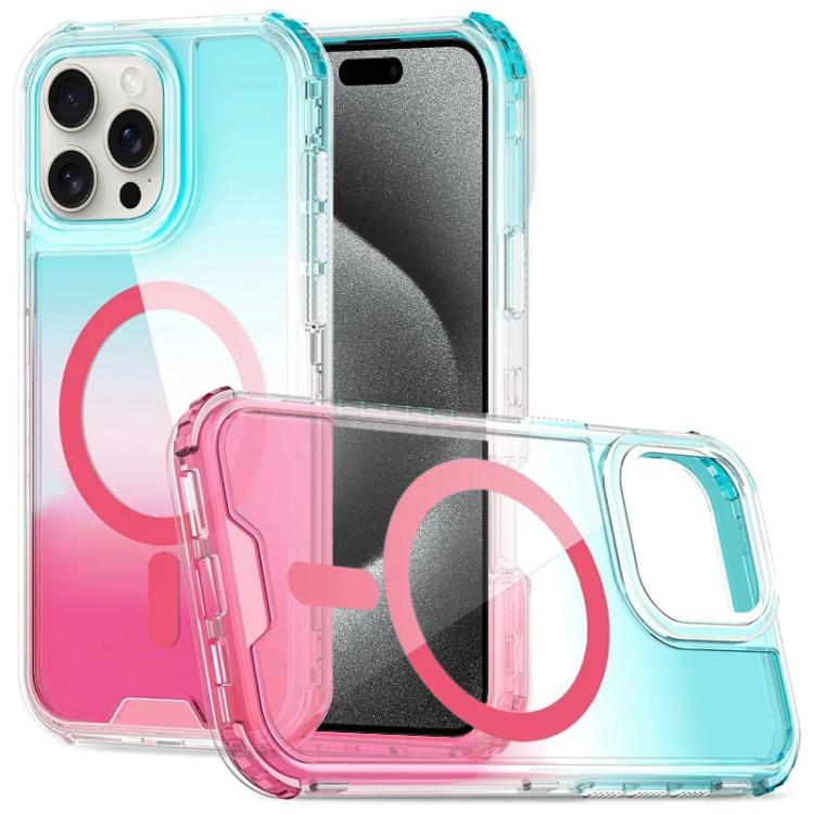 Custodia magnetica trasparente sfumata per iPhone 15 Pro Max