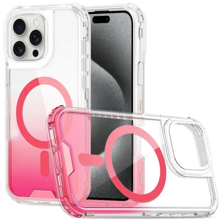 Custodia magnetica trasparente sfumata per iPhone 15 Pro Max