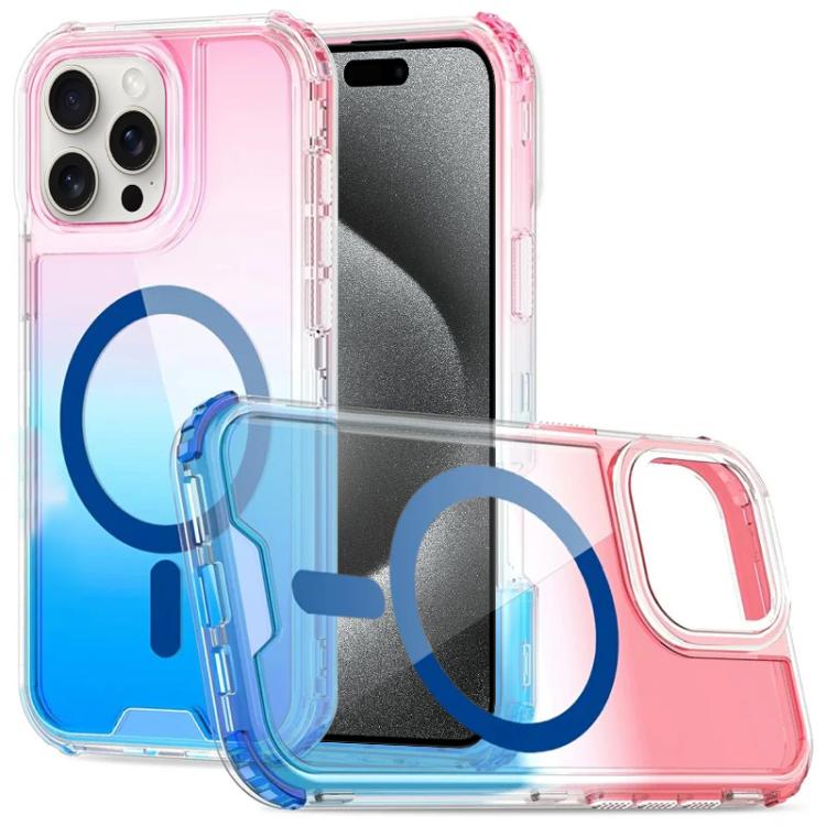 Custodia magnetica trasparente sfumata per iPhone 15 Pro Max