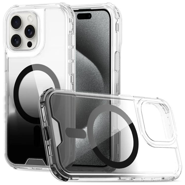 Custodia magnetica trasparente sfumata per iPhone 15 Pro Max