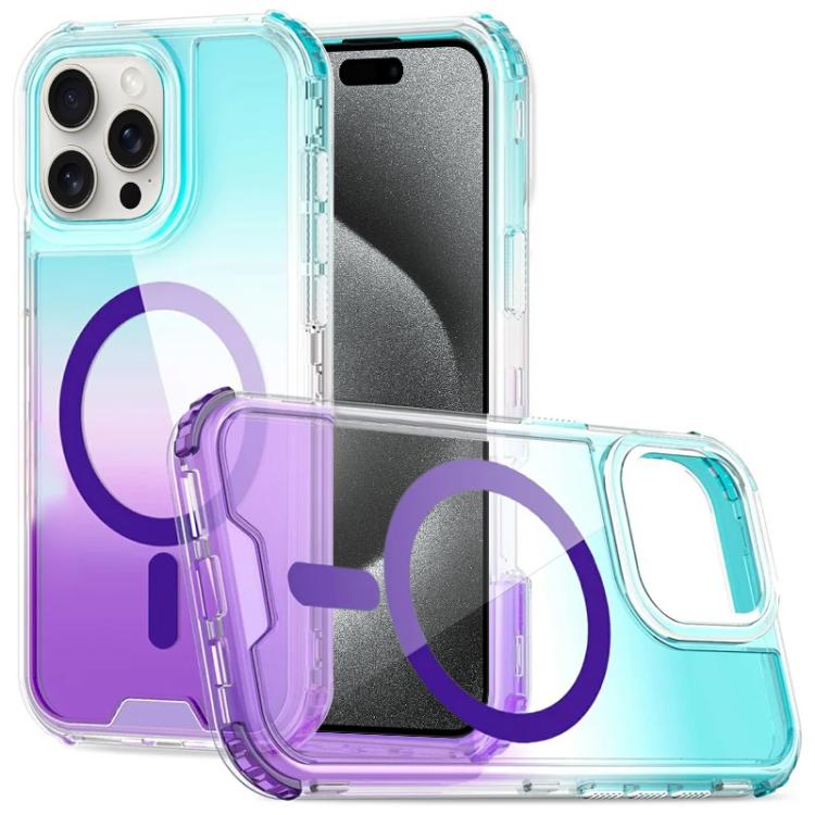 Custodia magnetica trasparente sfumata per iPhone 15 Pro Max