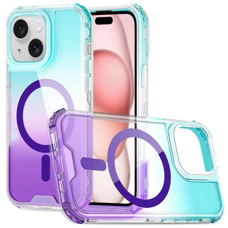 Custodia magnetica trasparente sfumata per iPhone 15 Pro Max
