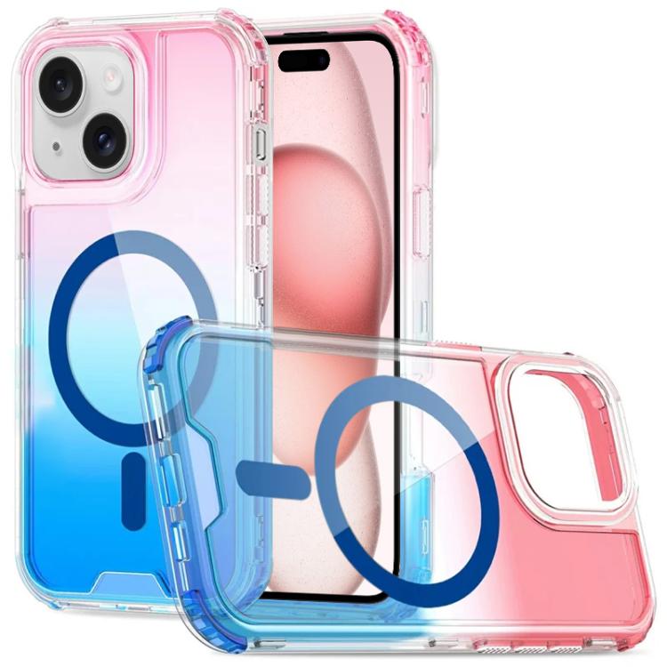Custodia magnetica trasparente sfumata per iPhone 15 Pro Max