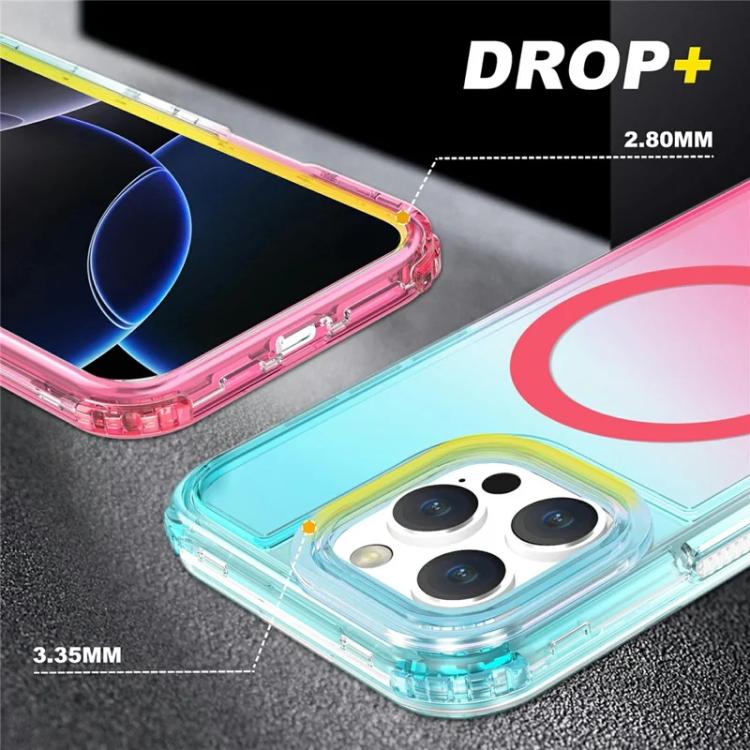 Custodia magnetica trasparente con effetto sfumato, rimovibile., For iPhone 14 / 13, For iPhone 14 Pro, For iPhone 14 Pro Max, For iPhone 13 Pro Max