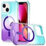Custodia magnetica trasparente con effetto sfumato, rimovibile., For iPhone 14 / 13, For iPhone 14 Pro, For iPhone 14 Pro Max, For iPhone 13 Pro Max