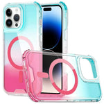 Custodia magnetica trasparente con effetto sfumato, rimovibile., For iPhone 14 / 13, For iPhone 14 Pro, For iPhone 14 Pro Max, For iPhone 13 Pro Max