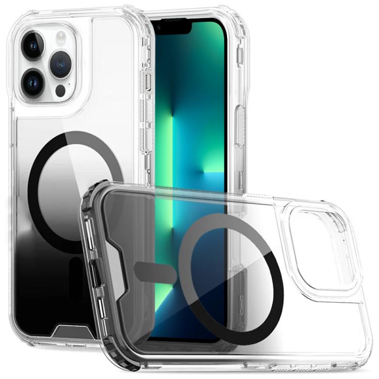 Custodia magnetica trasparente con effetto sfumato, rimovibile., For iPhone 14 / 13, For iPhone 14 Pro, For iPhone 14 Pro Max, For iPhone 13 Pro Max