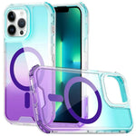 Custodia magnetica trasparente con effetto sfumato, rimovibile., For iPhone 14 / 13, For iPhone 14 Pro, For iPhone 14 Pro Max, For iPhone 13 Pro Max