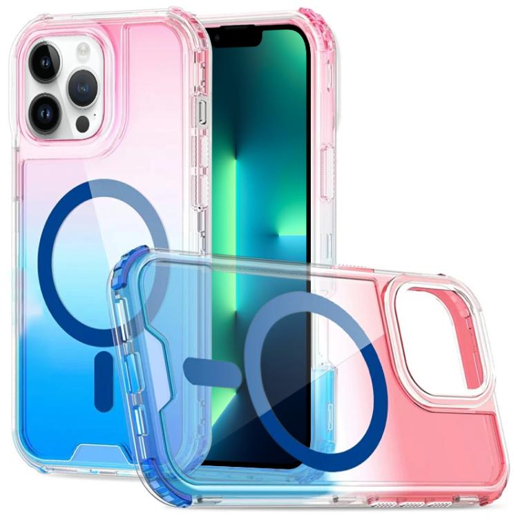 Custodia magnetica trasparente con effetto sfumato, rimovibile., For iPhone 14 / 13, For iPhone 14 Pro, For iPhone 14 Pro Max, For iPhone 13 Pro Max