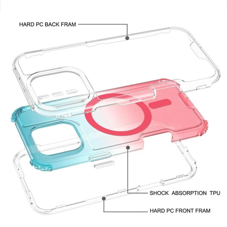 Custodia magnetica trasparente con effetto sfumato, rimovibile., For iPhone 13 Pro, For iPhone 12 / 12 Pro, For iPhone 12 Pro Max, For iPhone 11