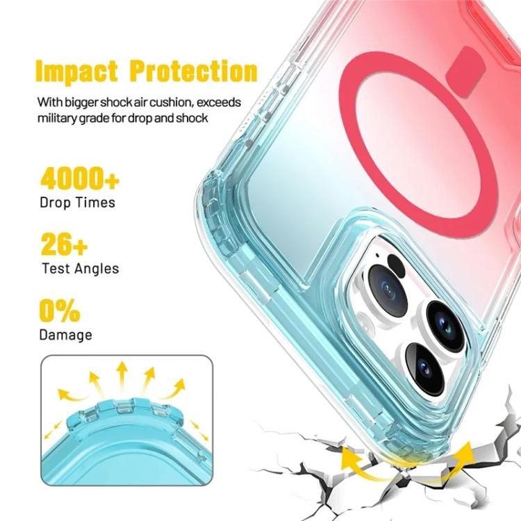 Custodia magnetica trasparente con effetto sfumato, rimovibile., For iPhone 13 Pro, For iPhone 12 / 12 Pro, For iPhone 12 Pro Max, For iPhone 11