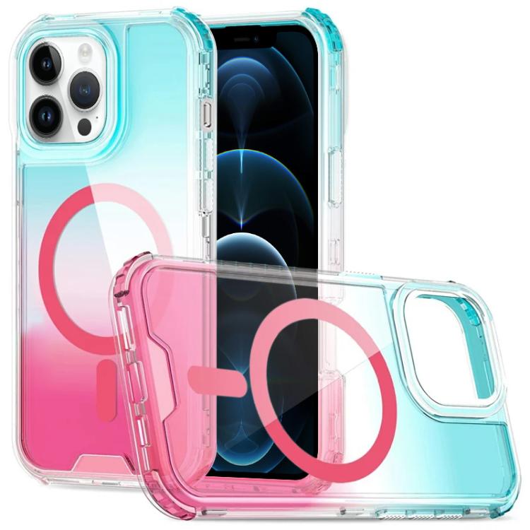 Custodia magnetica trasparente con effetto sfumato, rimovibile., For iPhone 13 Pro, For iPhone 12 / 12 Pro, For iPhone 12 Pro Max, For iPhone 11