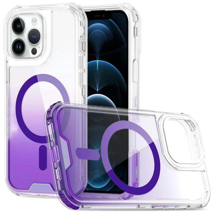 Custodia magnetica trasparente con effetto sfumato, rimovibile., For iPhone 13 Pro, For iPhone 12 / 12 Pro, For iPhone 12 Pro Max, For iPhone 11