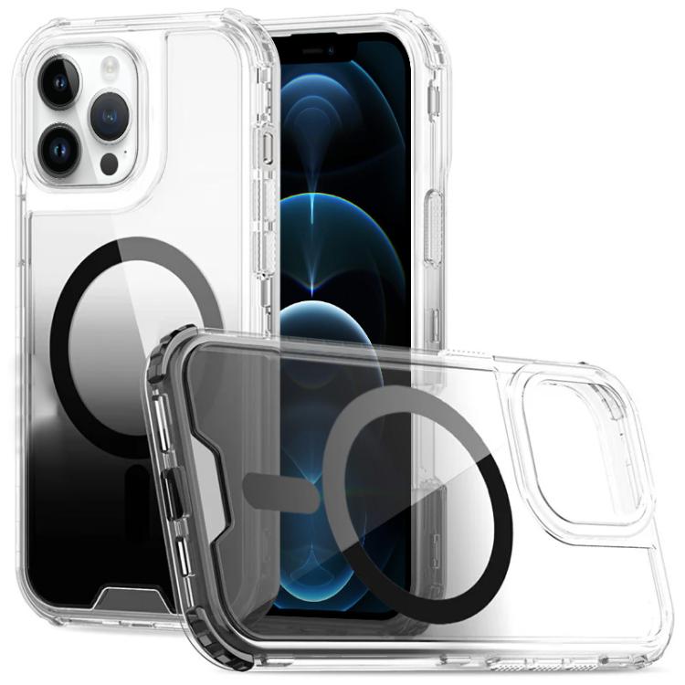 Custodia magnetica trasparente con effetto sfumato, rimovibile., For iPhone 13 Pro, For iPhone 12 / 12 Pro, For iPhone 12 Pro Max, For iPhone 11