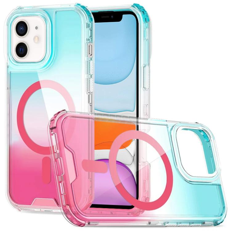 Custodia magnetica trasparente con effetto sfumato, rimovibile., For iPhone 13 Pro, For iPhone 12 / 12 Pro, For iPhone 12 Pro Max, For iPhone 11