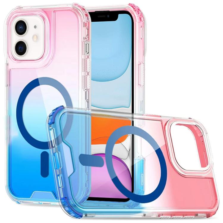 Custodia magnetica trasparente con effetto sfumato, rimovibile., For iPhone 13 Pro, For iPhone 12 / 12 Pro, For iPhone 12 Pro Max, For iPhone 11