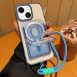 Custodia magnetica con porta carte e cinturino per iPhone 15