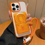 Custodia magnetica con porta carte e cinturino per iPhone 15