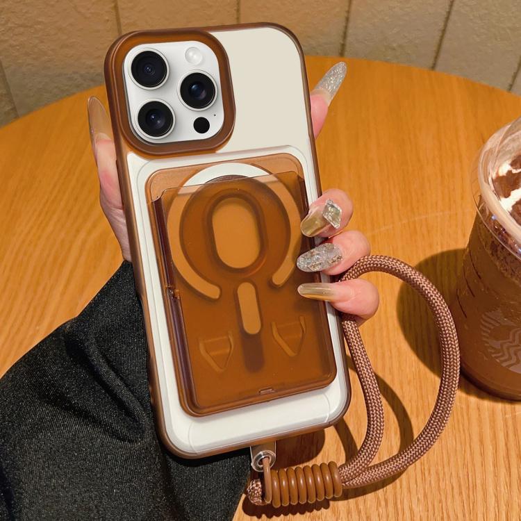 Custodia magnetica con porta carte e cinturino per iPhone 15