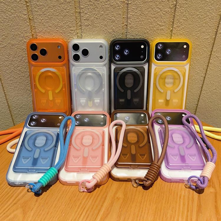 Custodia magnetica con porta carte e cinturino per iPhone 15