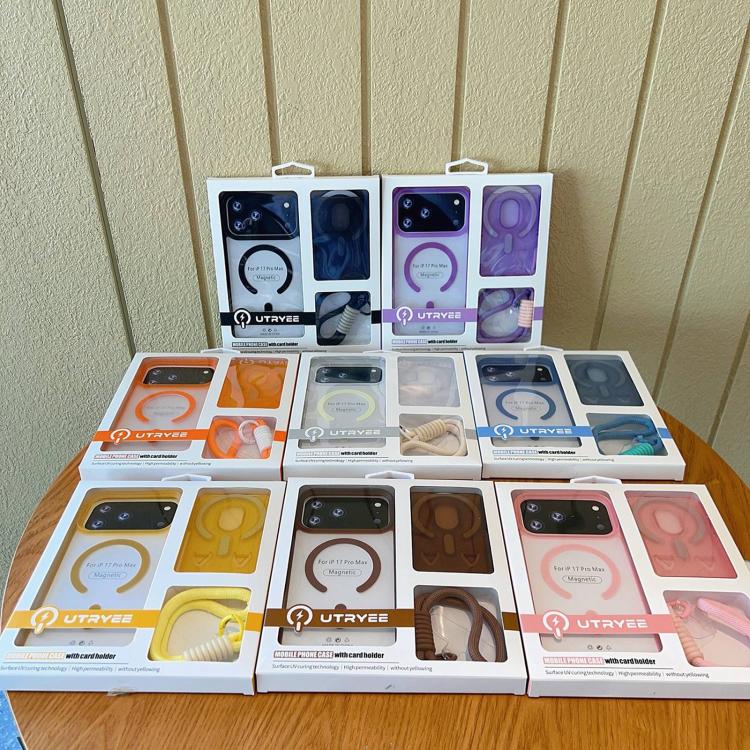 Custodia magnetica con porta carte e cinturino per iPhone 15