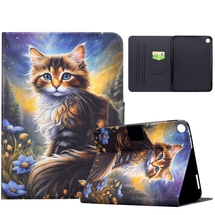 Custodia per tablet in ecopelle dipinta con filo da cucito Voltage, For Samsung Galaxy Tab A11 / A9, For Samsung Galaxy Tab A 10.1 2019 / T510
