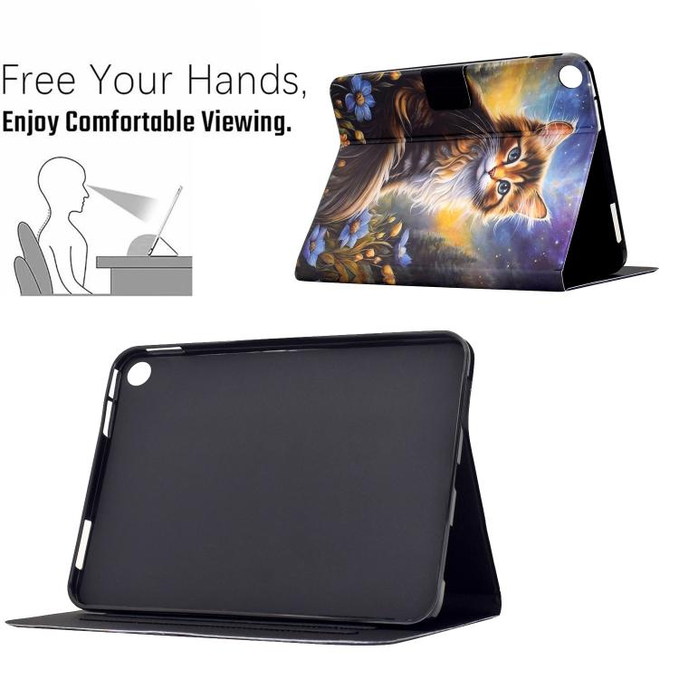Custodia per tablet in ecopelle dipinta con filo da cucito Voltage, For Samsung Galaxy Tab A11 / A9, For Samsung Galaxy Tab A 10.1 2019 / T510