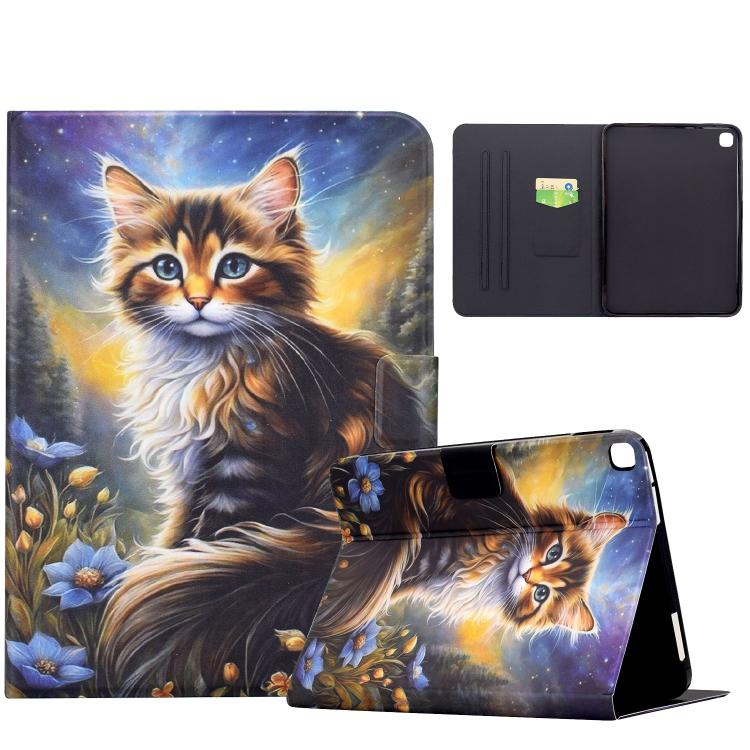Custodia per tablet in ecopelle dipinta con filo da cucito Voltage, For Samsung Galaxy Tab A11 / A9, For Samsung Galaxy Tab A 10.1 2019 / T510