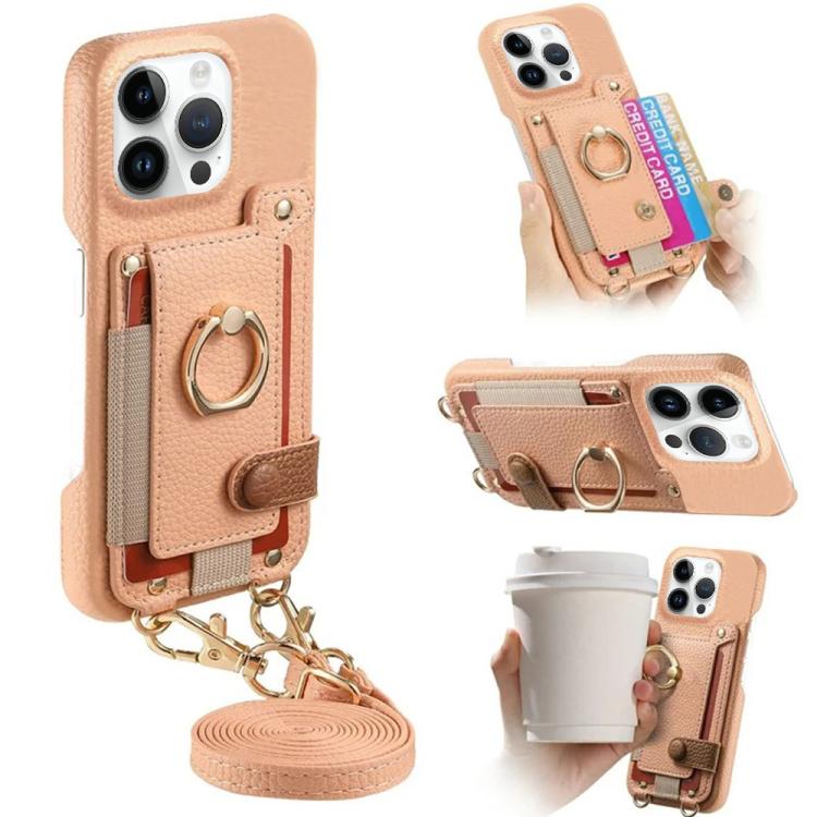 Custodia portafoglio effetto litchi in pelle vegana per iPhone