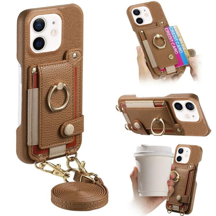 Custodia portafoglio in pelle vegana effetto litchi per iPhone 11
