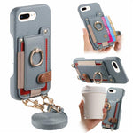 Custodia portafoglio in pelle vegana con anello per iPhone XR