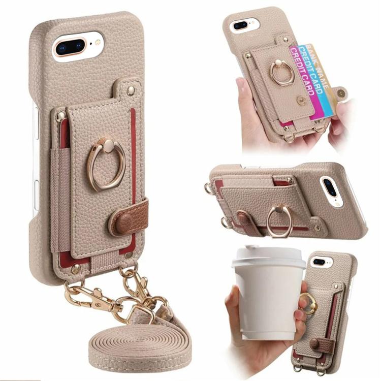 Custodia portafoglio in pelle vegana con anello per iPhone XR